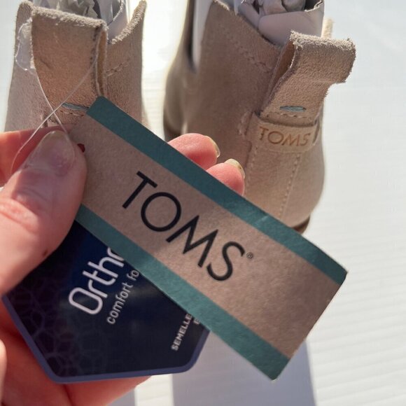 Toms Kallie Ankle Boot Booties Size 7 Sahara Suede Beige - Picture 13 of 15